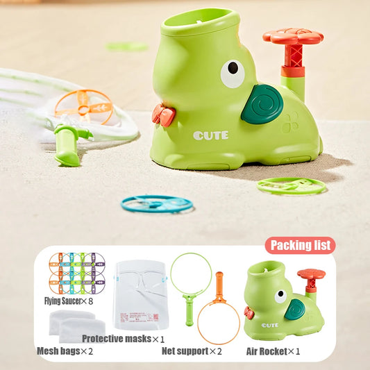 Air Launcher Toy Outdoor Soaring Flying Disc Flying Saucer Foot Launcher Kids Jump Sport Games Children Toys for Kids Boy Gifts