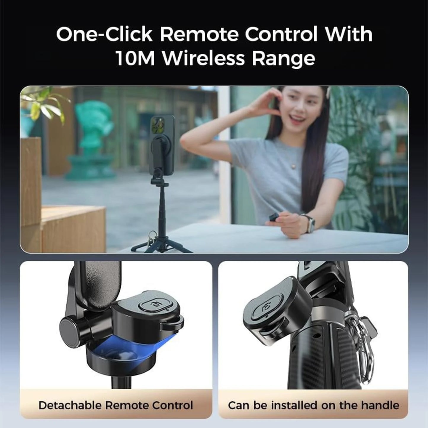 4-In-1 Multifunctional 360째 Rotation Magnetic Selfie Stick, 2025 New 4 in 1  Magnetic Phone Tripod Stand with Wireless Remote