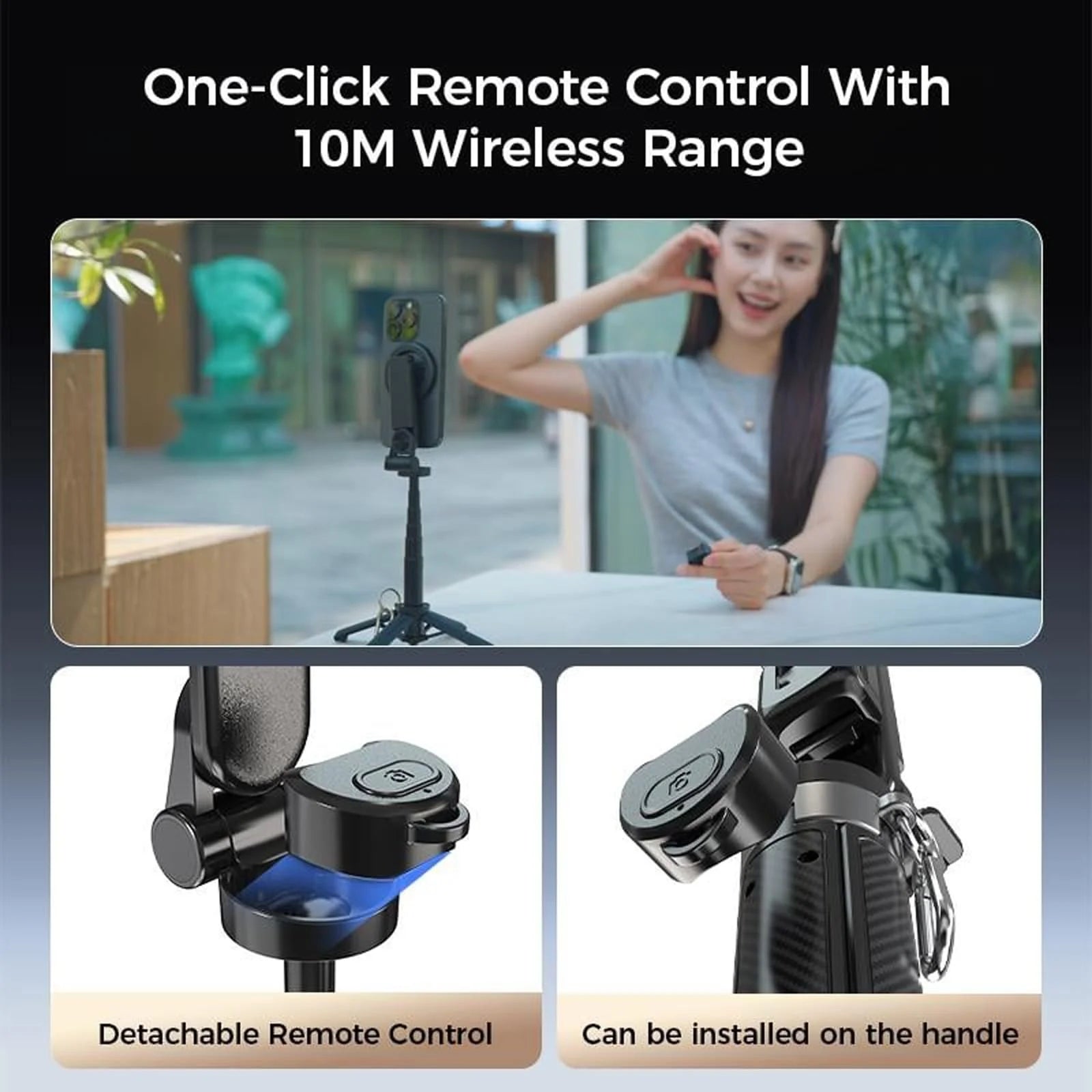 4-In-1 Multifunctional 360째 Rotation Magnetic Selfie Stick, 2025 New 4 in 1  Magnetic Phone Tripod Stand with Wireless Remote