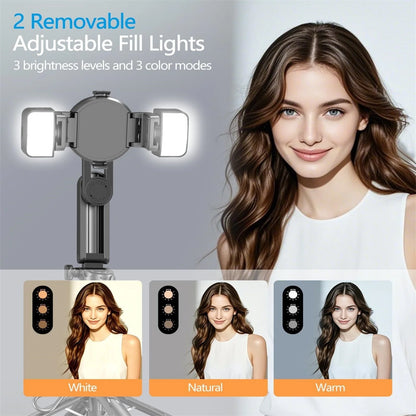 4-In-1 Multifunctional 360째 Rotation Magnetic Selfie Stick, 2025 New 4 in 1  Magnetic Phone Tripod Stand with Wireless Remote