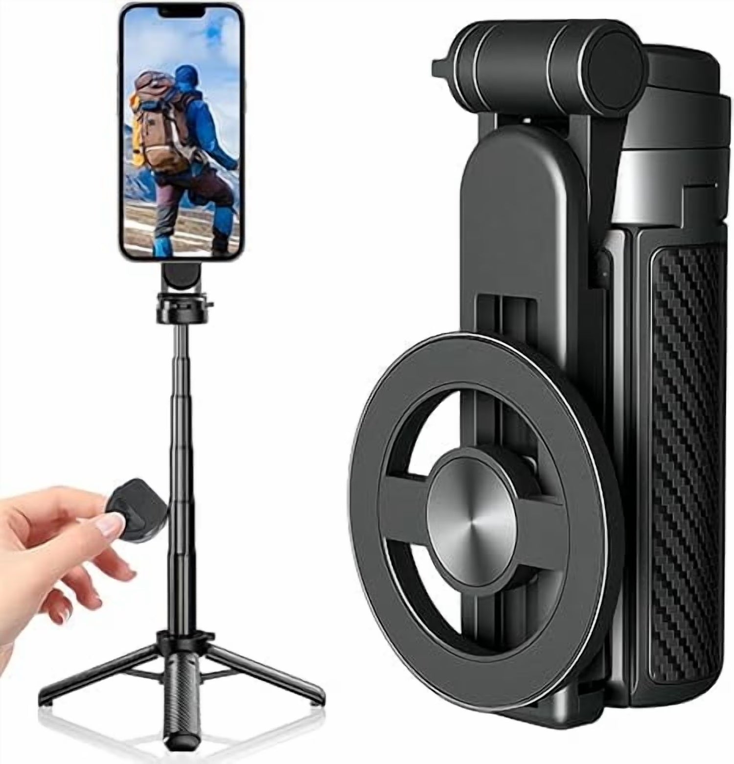 4-In-1 Multifunctional 360째 Rotation Magnetic Selfie Stick, 2025 New 4 in 1  Magnetic Phone Tripod Stand with Wireless Remote